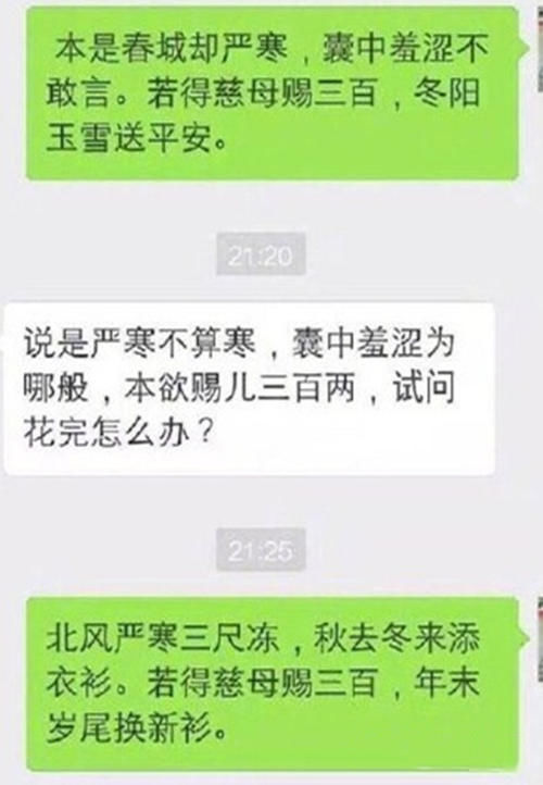 聊天记录暴露了大学生“花样要生活费”的方式，父母：我家是同款