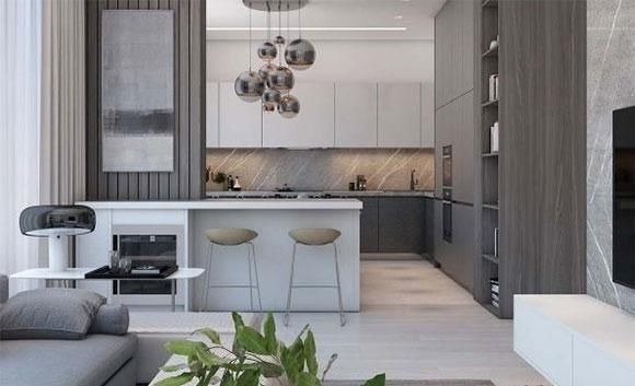 三房|全屋平面吊顶真不错,餐厅包进厨房更实用,很高级的三房装修设计