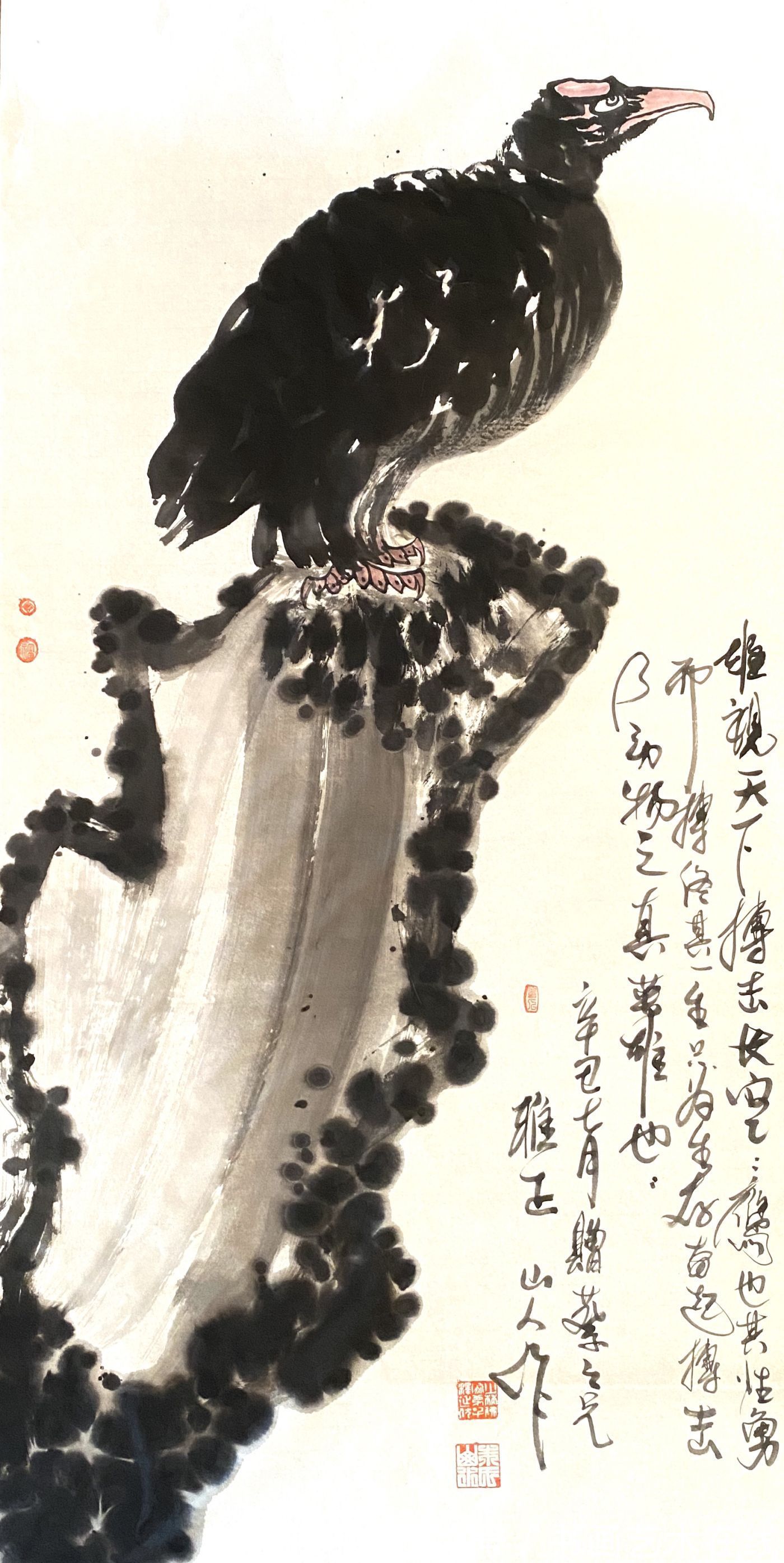 爱德华|笔下雄鹰俊,翼展能冲天——国画家、画鹰大家、指墨画艺术大师朱祖国