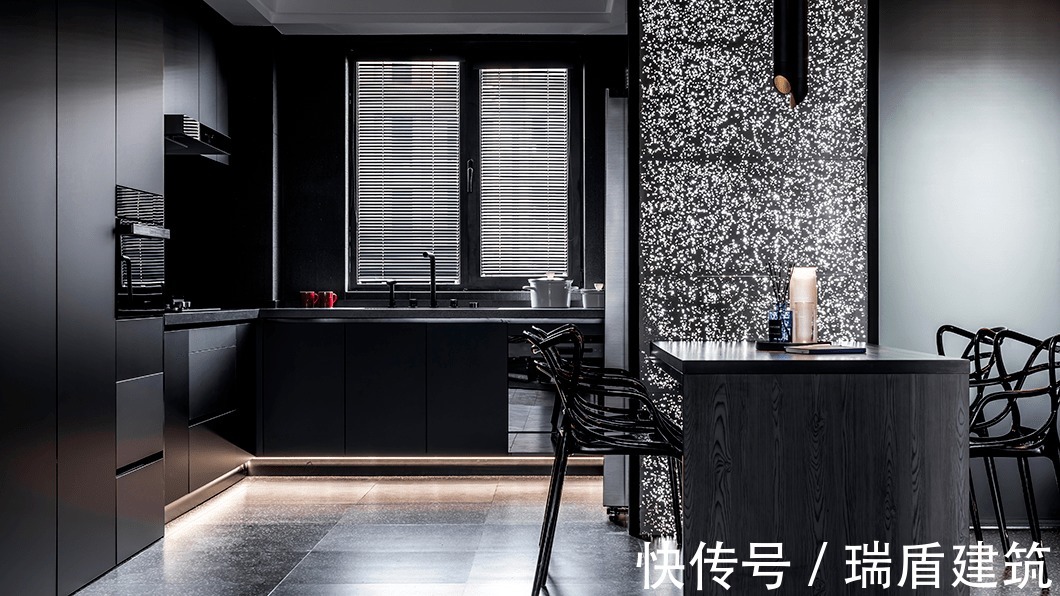 水泥板|120㎡简约高级黑,这样设计超有范!