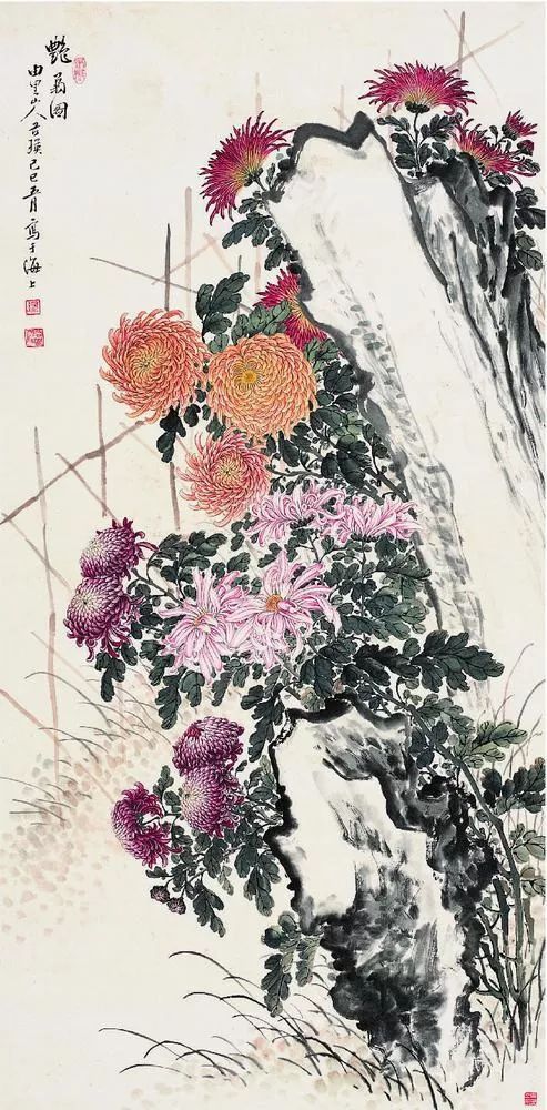 大中学$秋日赏菊——缪谷瑛菊花作品欣赏