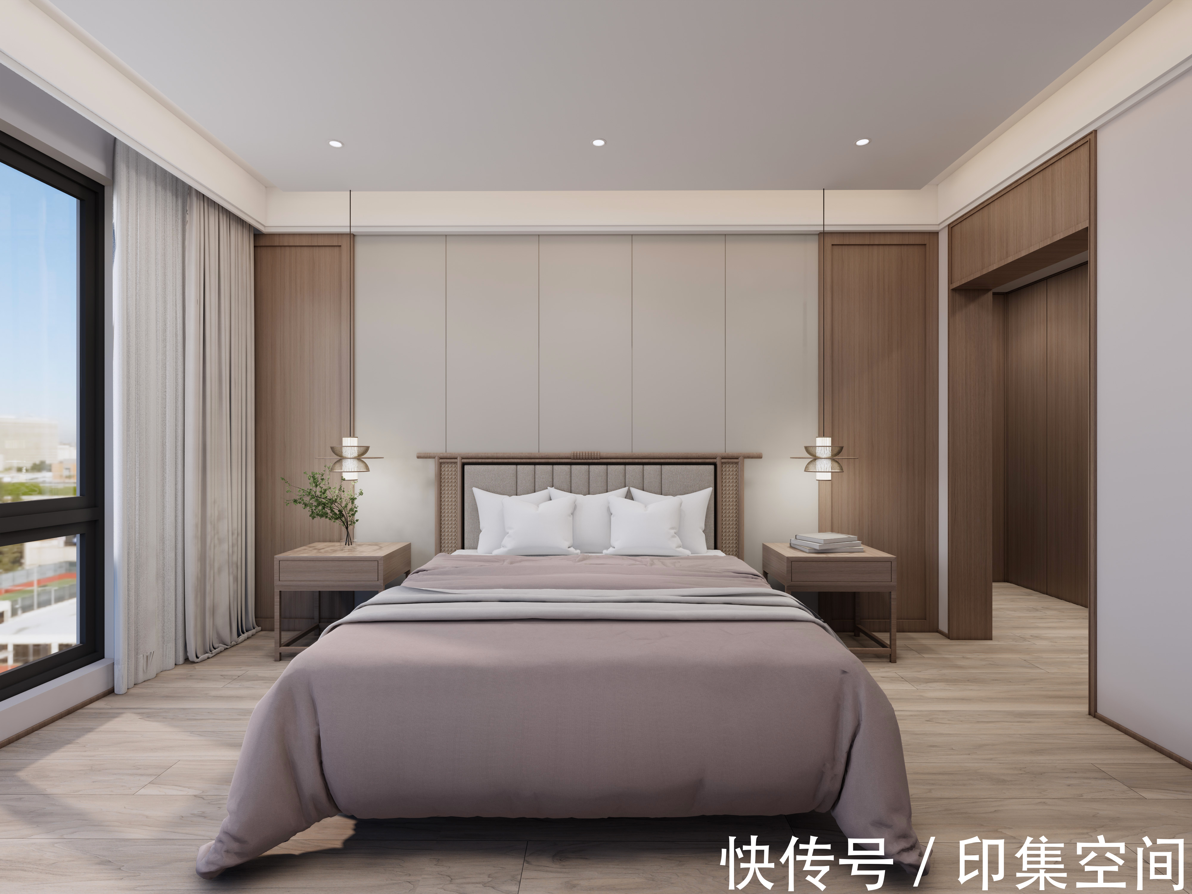 对称|4室改2室,205㎡新中式大平层