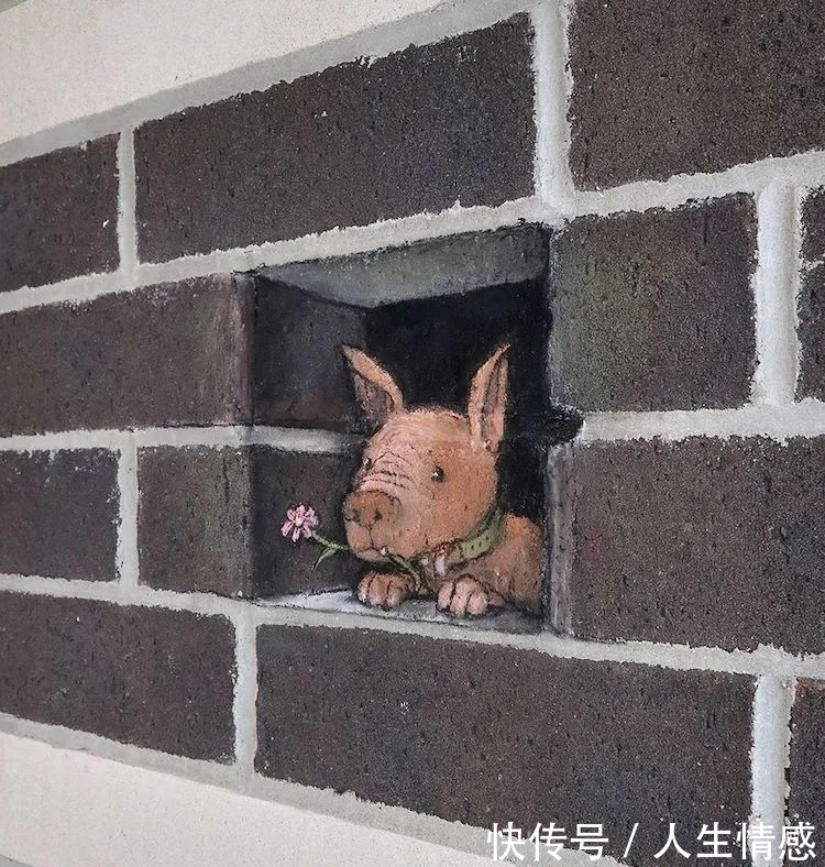 幸福的生活#可可爱爱的3D粉笔画,让无聊的街头变得妙趣横生,把路人都萌翻了