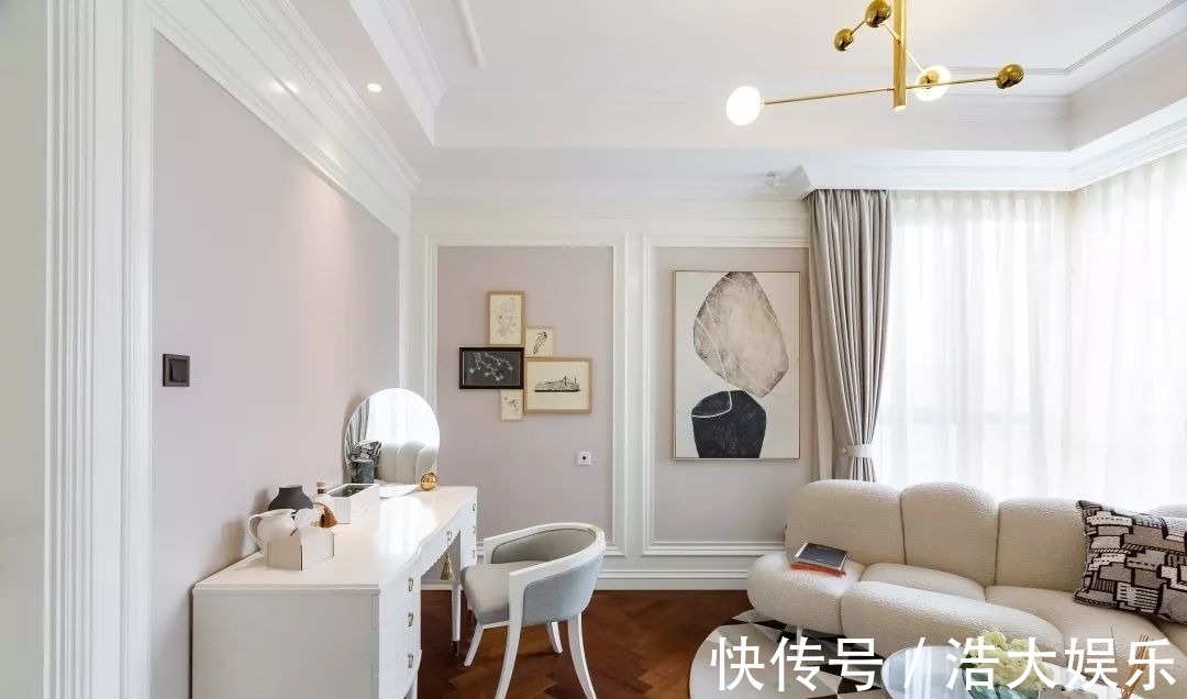 软装|270㎡精装房软装设计,简洁、纯美的温馨轻法式风