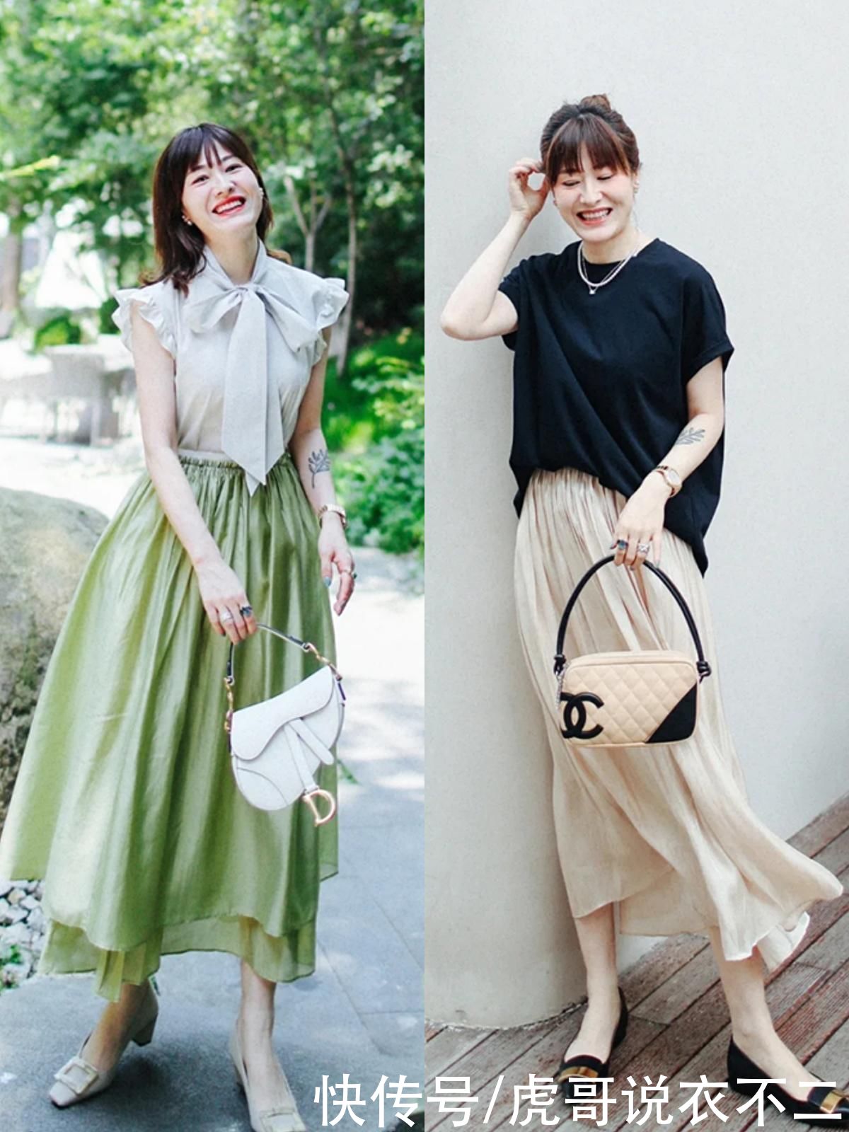 半裙|会穿衣的中年女人更爱“半身裙”，优雅又遮肉，远比同龄人更好看