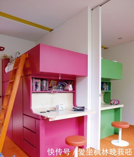 聪明的父母，都把一间儿童房隔成2间了！一儿一女同住一屋好方便！