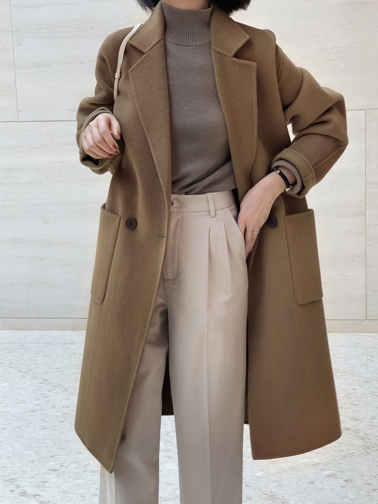 驼色大衣|今年冬装被这件驼色大衣承包了!搭配直筒裤或半身裙,超有气质,