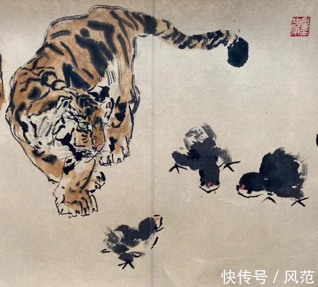 中国画!《书画南北方》陈太明画虎