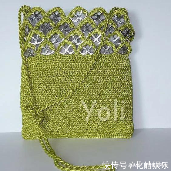 在易拉罐拉环上编织，钩成的包包耐看耐用！DIY变废为宝附教程