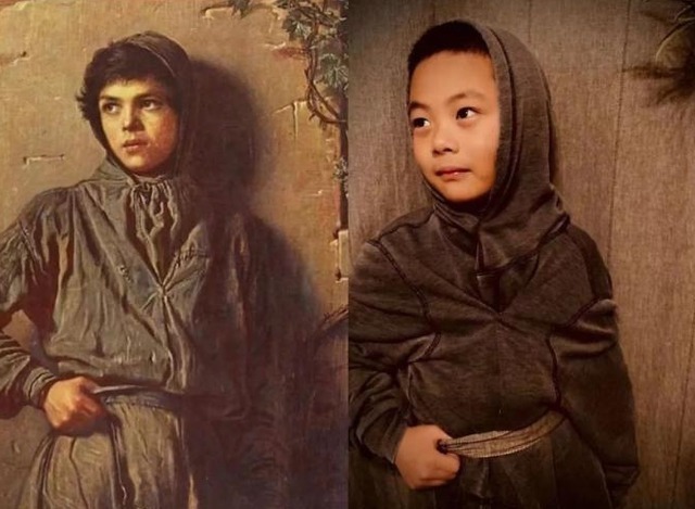 想象力|小学生仿“世界名画”拍照,看到第3张网友:笑死我对你有啥好处