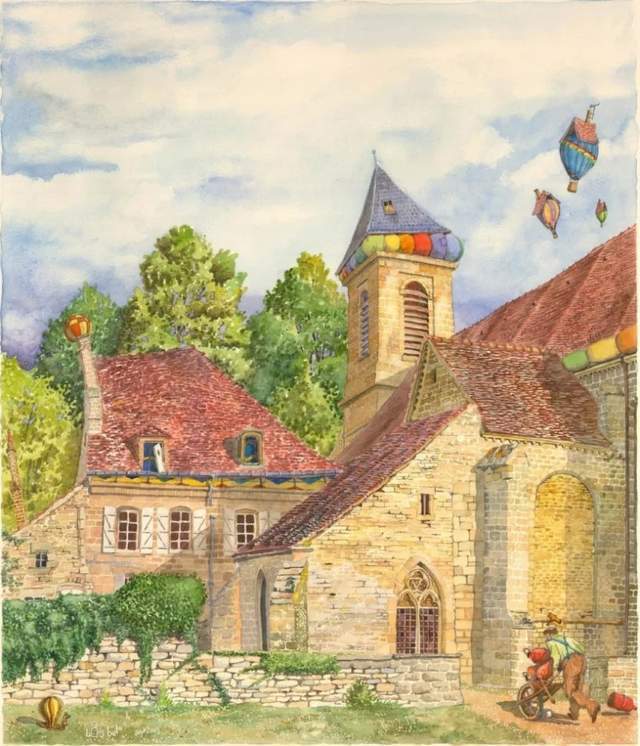 水彩&颇有想象力的插画:童话故事般的建筑水彩