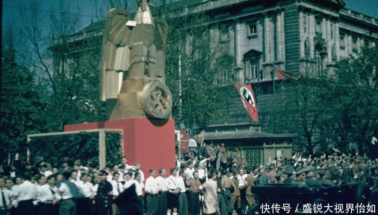 奥地利|纳粹德国吞并奥地利希特勒衣锦还乡维也纳人热烈欢迎