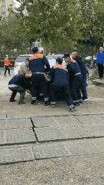 |搞笑GIF:今天运气挺好, 走着走着就捡到一个媳妇