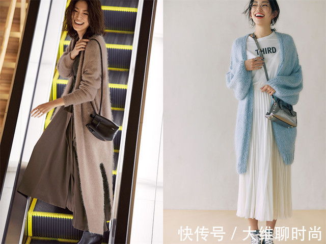 搭配|秋天的第一件时装，少不了针织长开衫，40+女人穿了显瘦又百搭