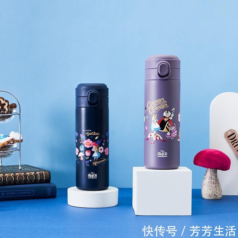 爱丽丝梦游仙境 迪士尼保温杯陪你过寒冬!米奇米妮姿势俏皮爱丽丝5款图案想全包