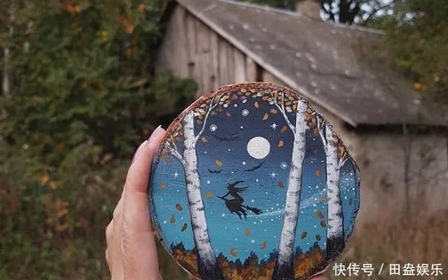废弃的木头切成了片,竟然这么多地方都用得到,DIY手工绘画