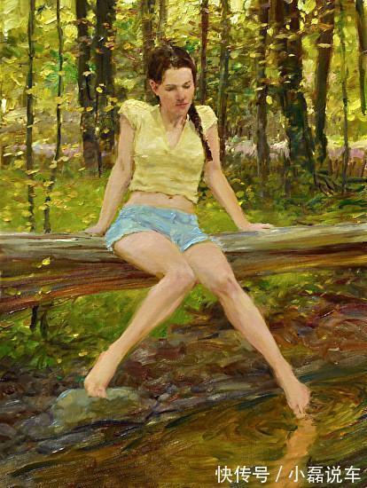 绘画$水灵秀气的美国女性人体油画,真可谓朱粉不深匀,闲花淡淡香