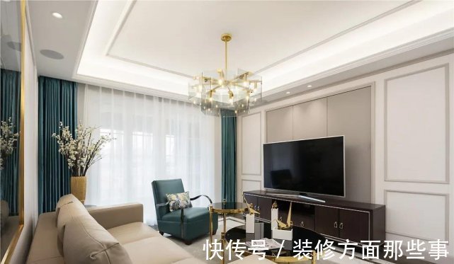 轻奢|110 ㎡美式轻奢风格装修,色彩与空间布局相协调