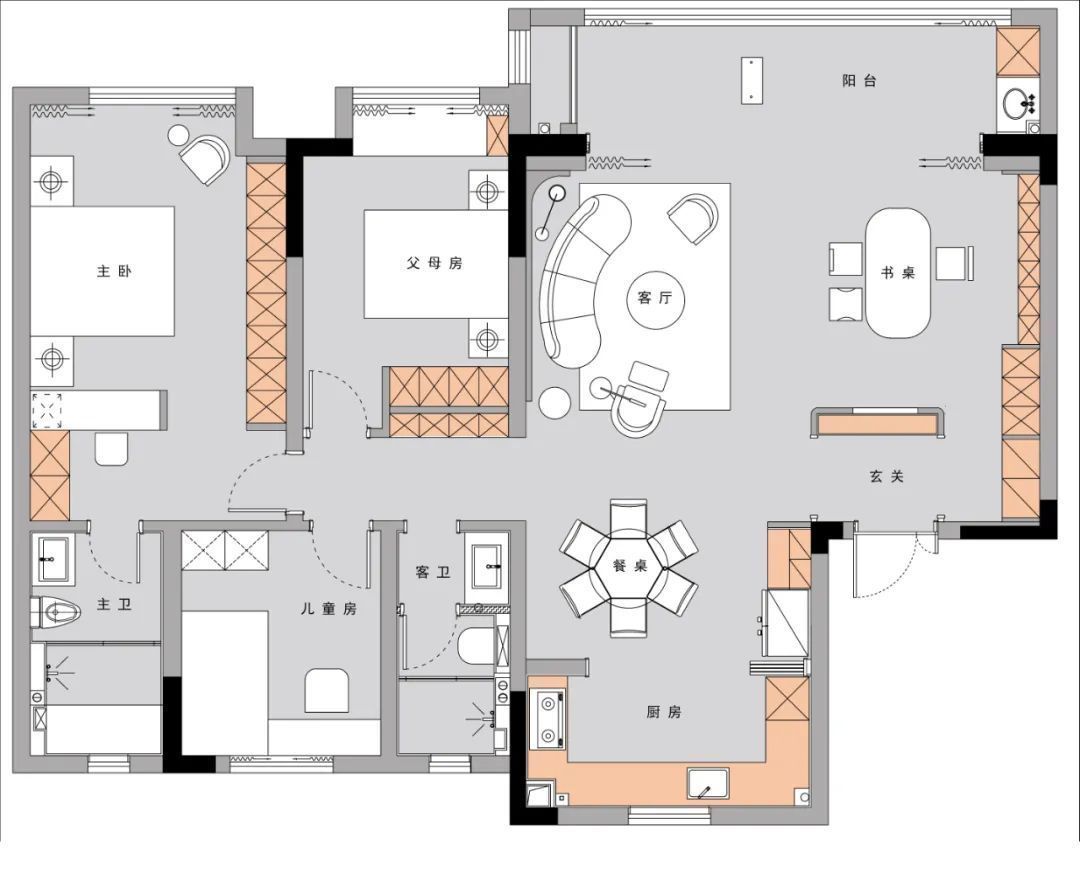 定制柜|120㎡现代简约,极简硬装也高档,玄关设计全场最亮