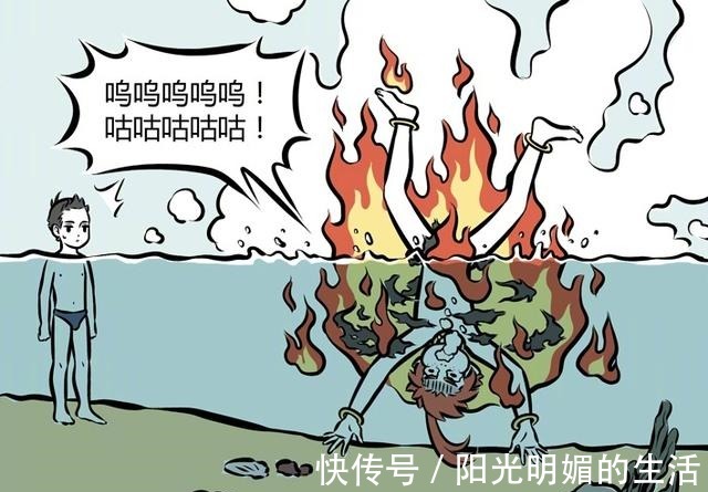 祝融|《非人哉》龙女教红孩儿游泳,成海上霸主哪吒一般人不这样做