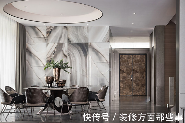 书房|108平中式三居室,莫兰迪色的运用演绎现代奢华空间