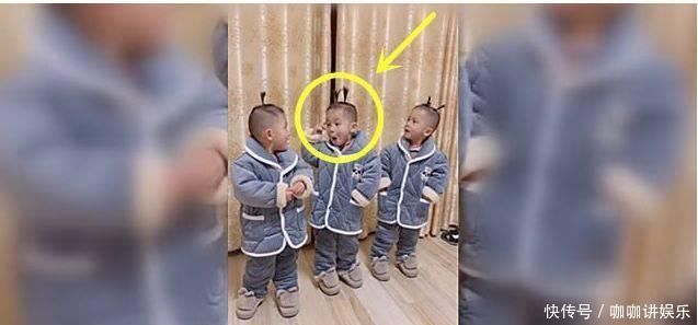 妈妈|妈妈想要个小棉袄,就把三胞胎儿子打扮成了这个样子,看后不许笑