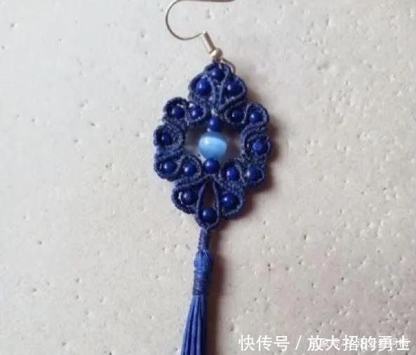 蜡绳编的中国风流苏耳饰,精致大方,DIY手工编绳附教程