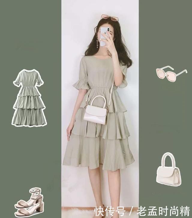 色彩鲜艳的连衣裙, 通过蝴蝶结提高减龄感, 轻松让你“艳压群芳”