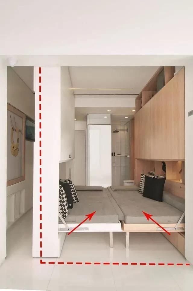 卧室|14㎡当卧室都嫌小,朋友直接打2排柜子当2张床,真是高手