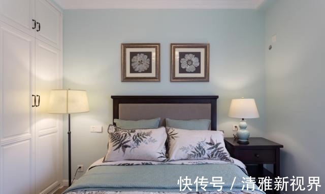 三居室|160㎡清新蓝绿的美式装修,温馨三居室,是家的感觉