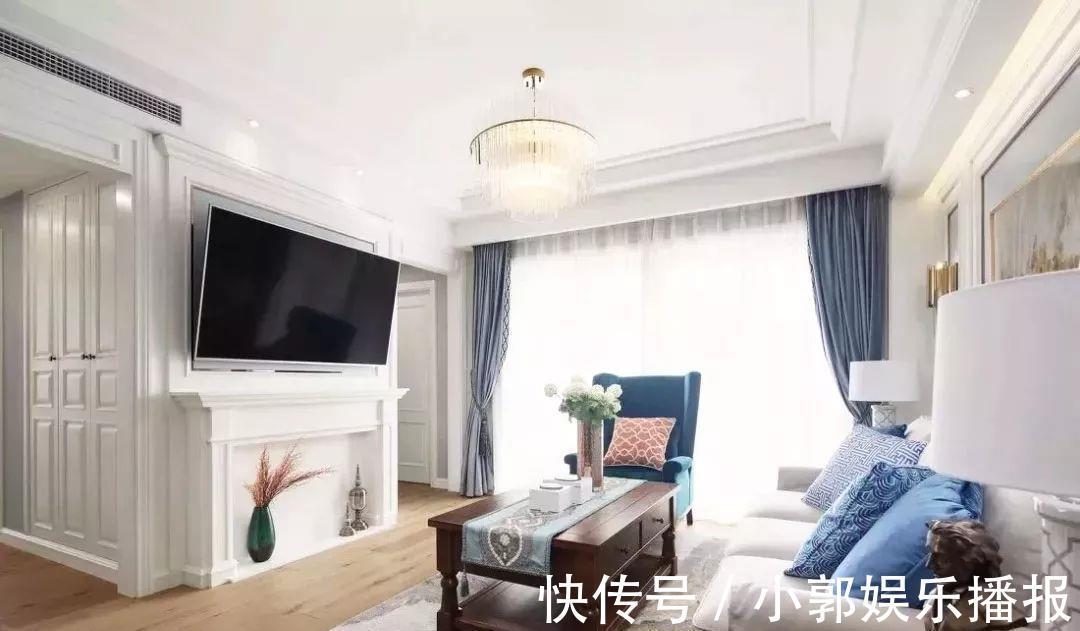 小灵儿|112平美式三居室，电视墙后面的大柜子，是家人喜欢的设计