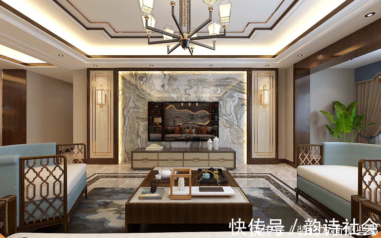 装修|190平典雅色调混搭时尚元素,带您领略不一样的中式高级美