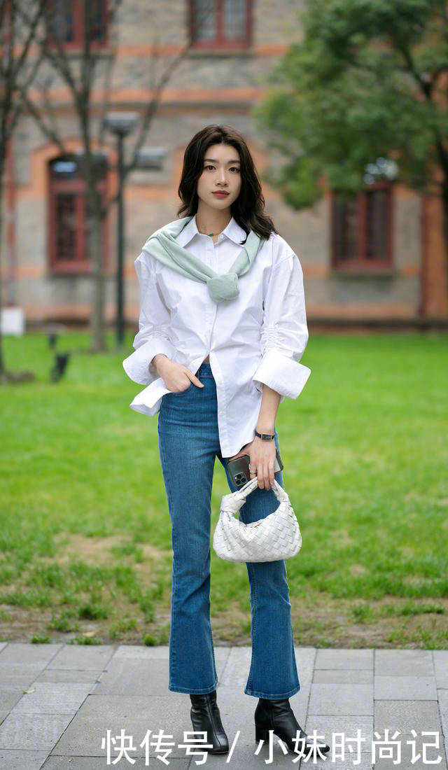 打底裤|时尚穿搭:值得借鉴的白衬衫穿搭,分为裙子篇和长裤篇,照着穿时髦显瘦又高级