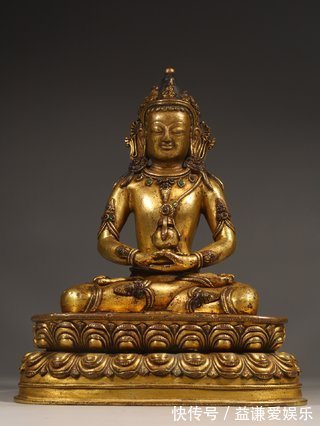 无量寿佛$清代,铜鎏金嵌宝无量寿佛