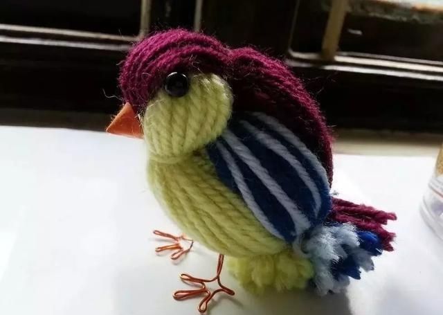 diy|织毛衣剩下一点毛线,留着做什么DIY小鸟玩偶吧,孩子可喜欢了