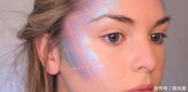 女孩为追求时尚,竟用渔网袜来化妆,取下丝袜后效果令人惊艳