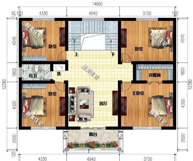 别墅|面宽14米上下,室内带堂屋的农村别墅,第一栋造型简单施工易