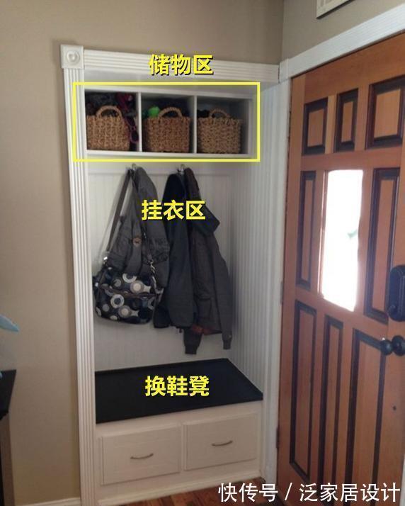 玄关|进门玄关太窄，与其费心思装柜子，不如聪明点往墙里挂衣服放鞋子