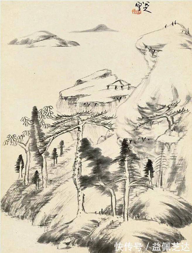 笔墨|这组册页比较全面的展现了八大山人的笔墨情怀,有山水、花鸟…