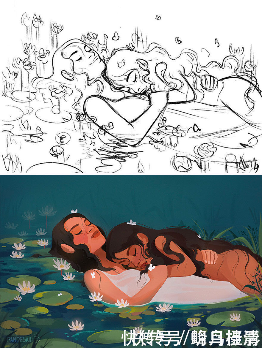 初稿|27个初稿与成品对比照,前后差距太大,网友:这是同一副画吗