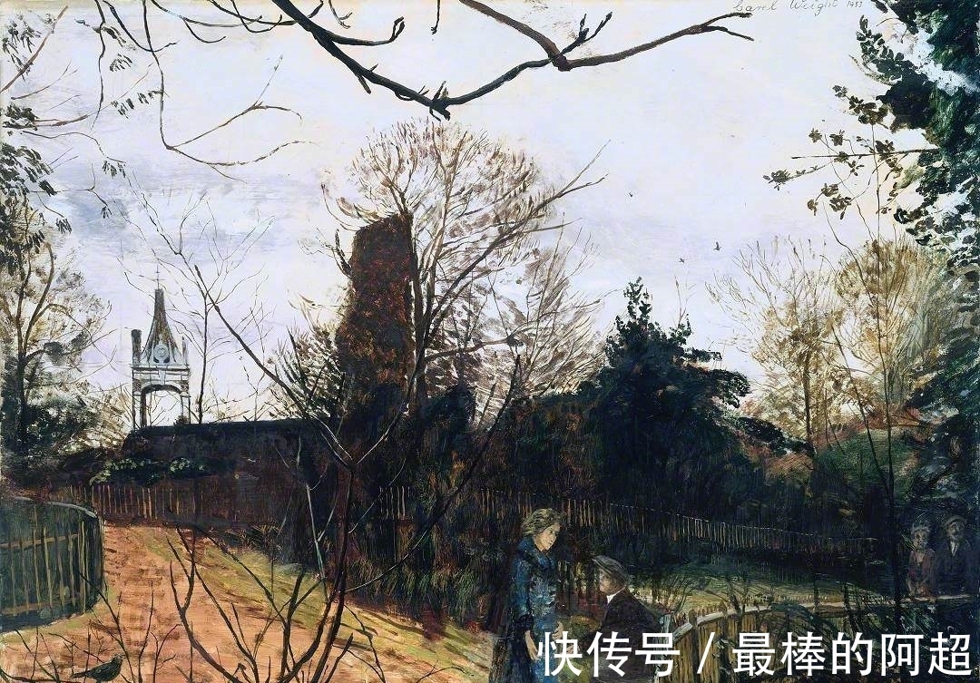 这风景油画个人化明显，画中人物和风景都不是主要的，戏剧性才是