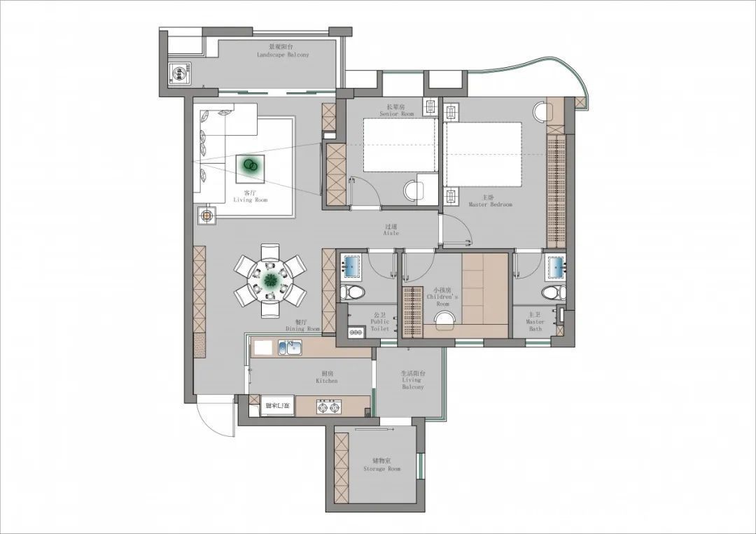 厨房|113㎡现代简约,厨房这样设计太聪明,通透亮堂,颜值还高!