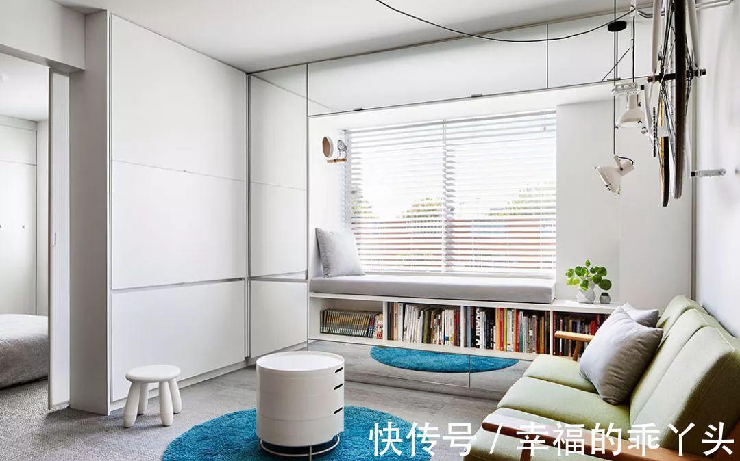 木饰面|35㎡迷你小宅，定制柜解决全屋收纳，还有隐形餐桌！