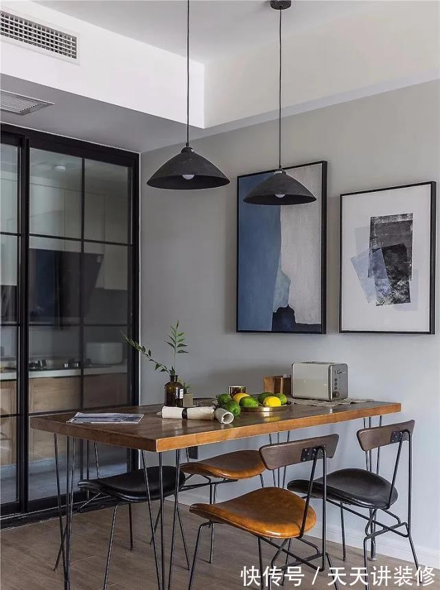 空间|102平现代工业风格装修,给装修做减法,漂亮又大方的设计!