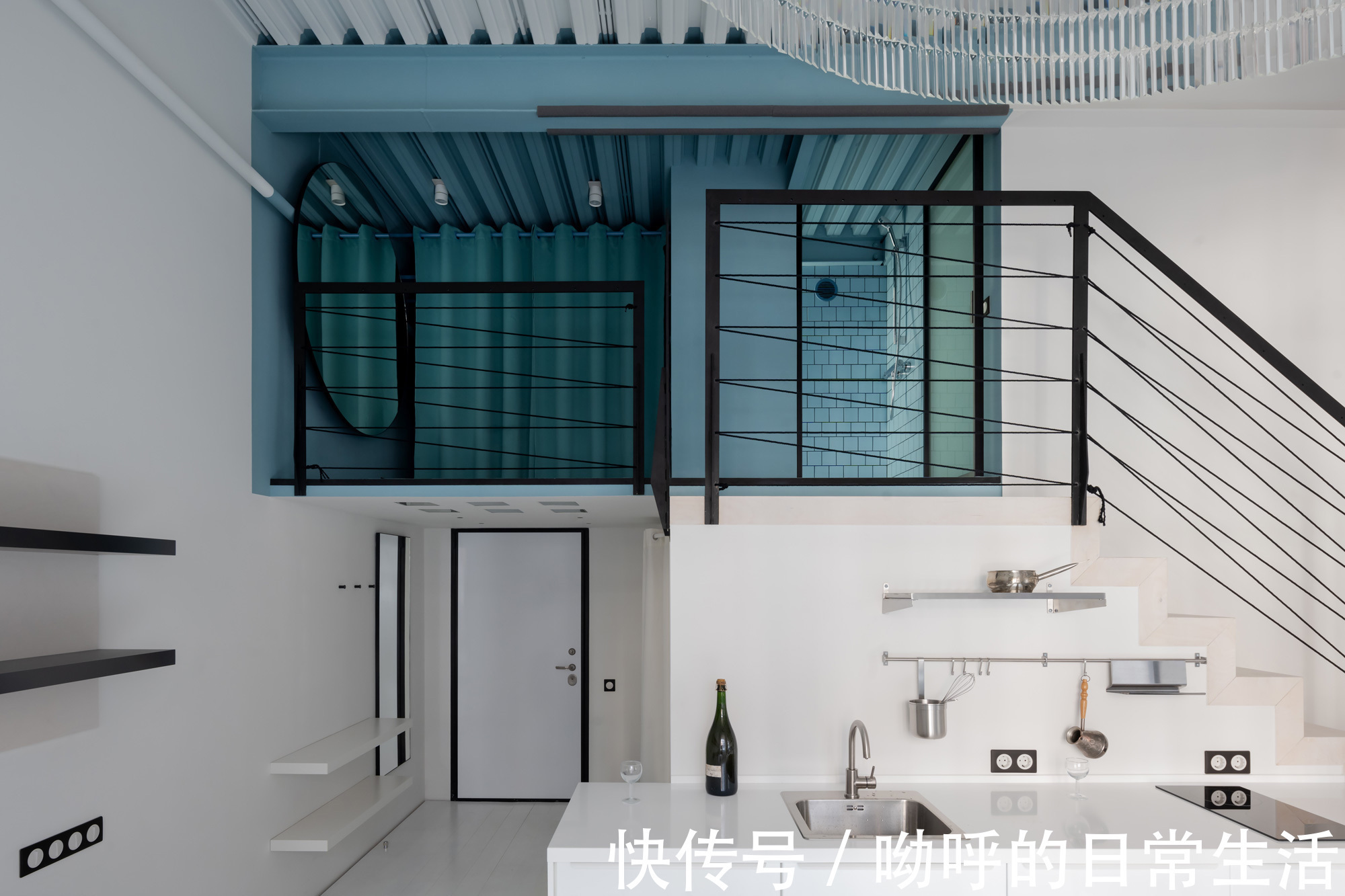 全尺寸|LOFT公寓设计，蓝调优雅