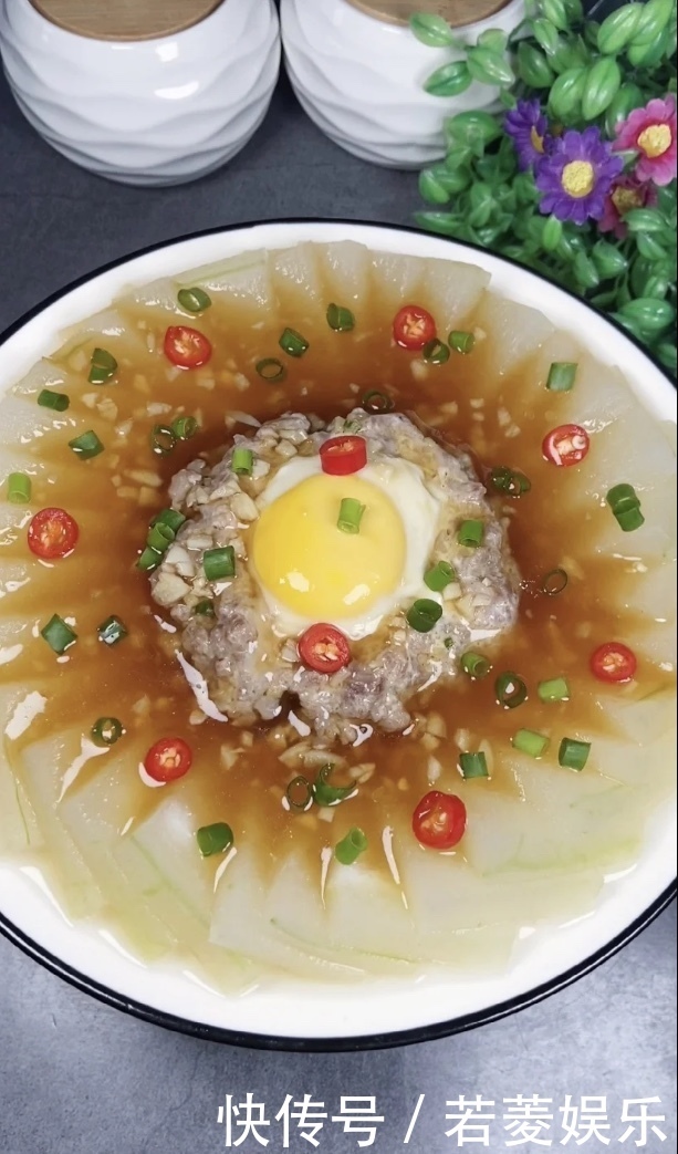 肉末蒸冬瓜,鲜嫩好吃,营养简单