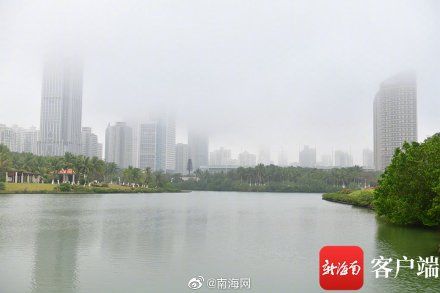 水墨画&浓雾笼罩海口 水墨画般淡雅