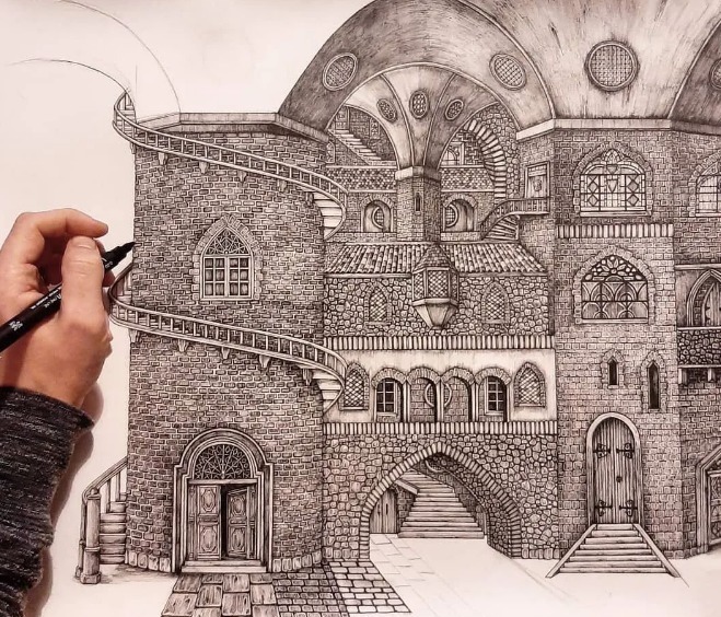 olivia@全球最“抠”美女画家,用一支2元针管笔惊艳世界