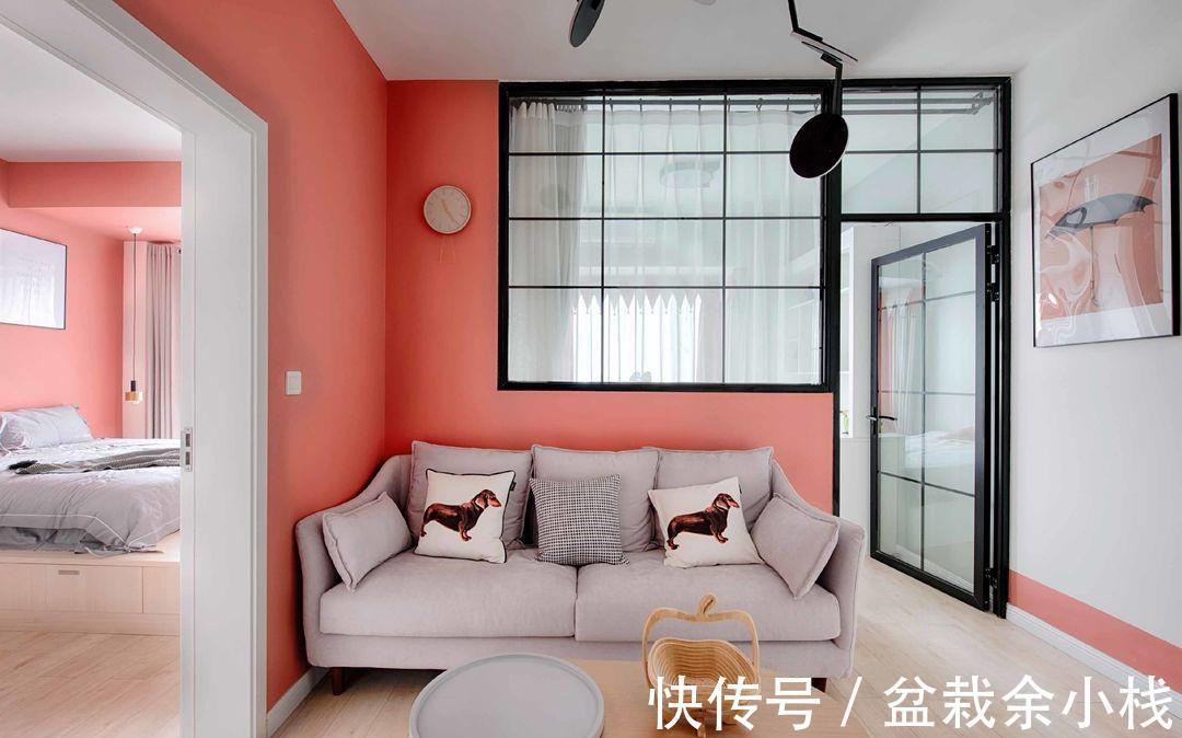 青年|单身女青年的家，巧用珊瑚红提升空间温度，创建充满安全感的家
