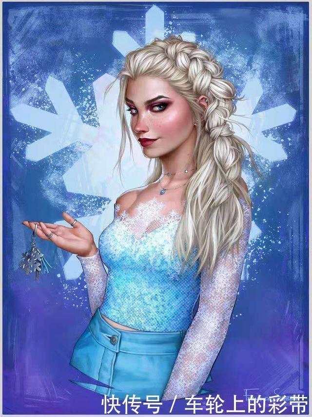 贝儿公主|写实风格迪士尼公主,艾莎公主更换新造型,白雪公主反差太大